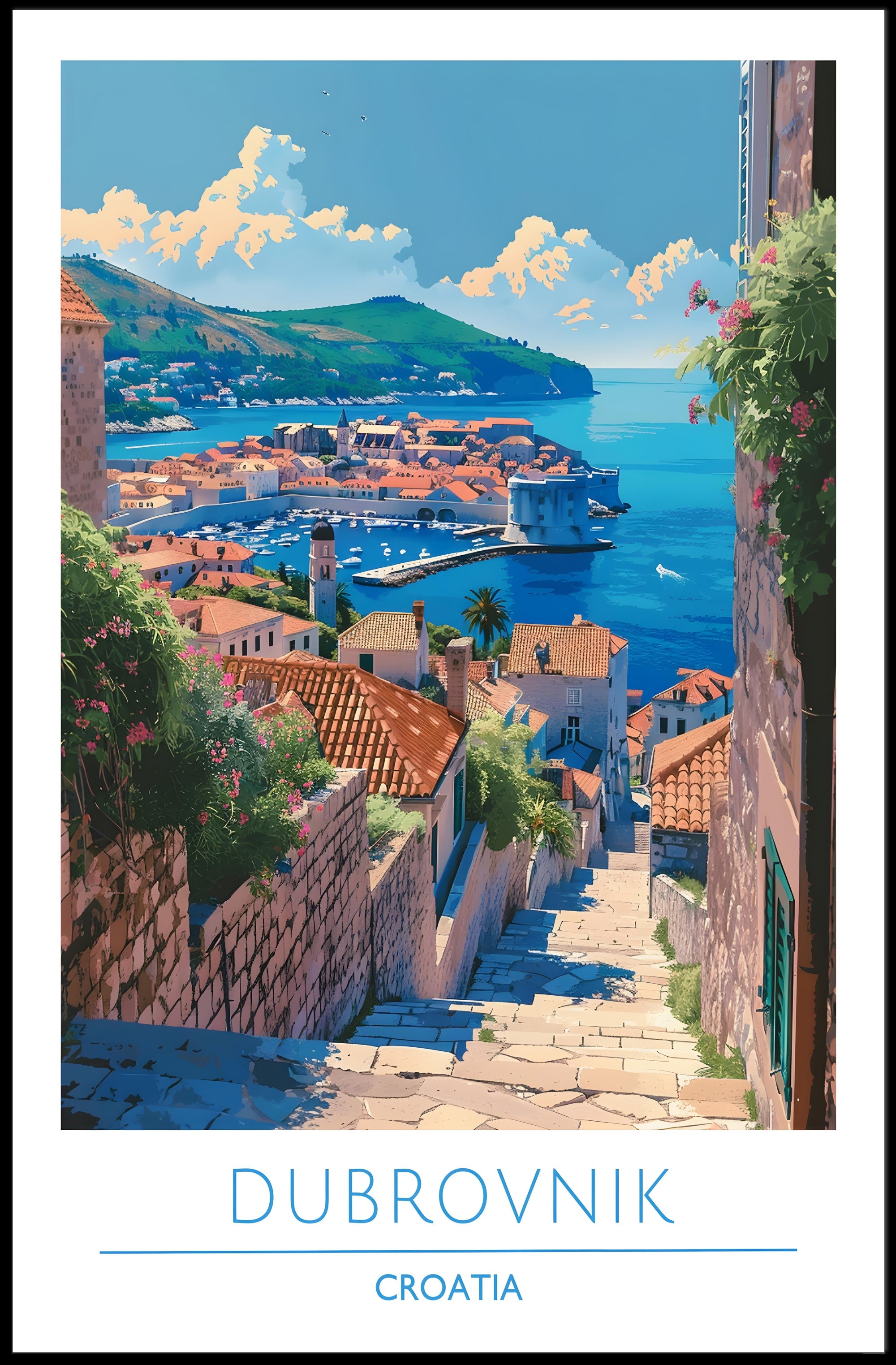 Scenic View of Dubrovnik Poster