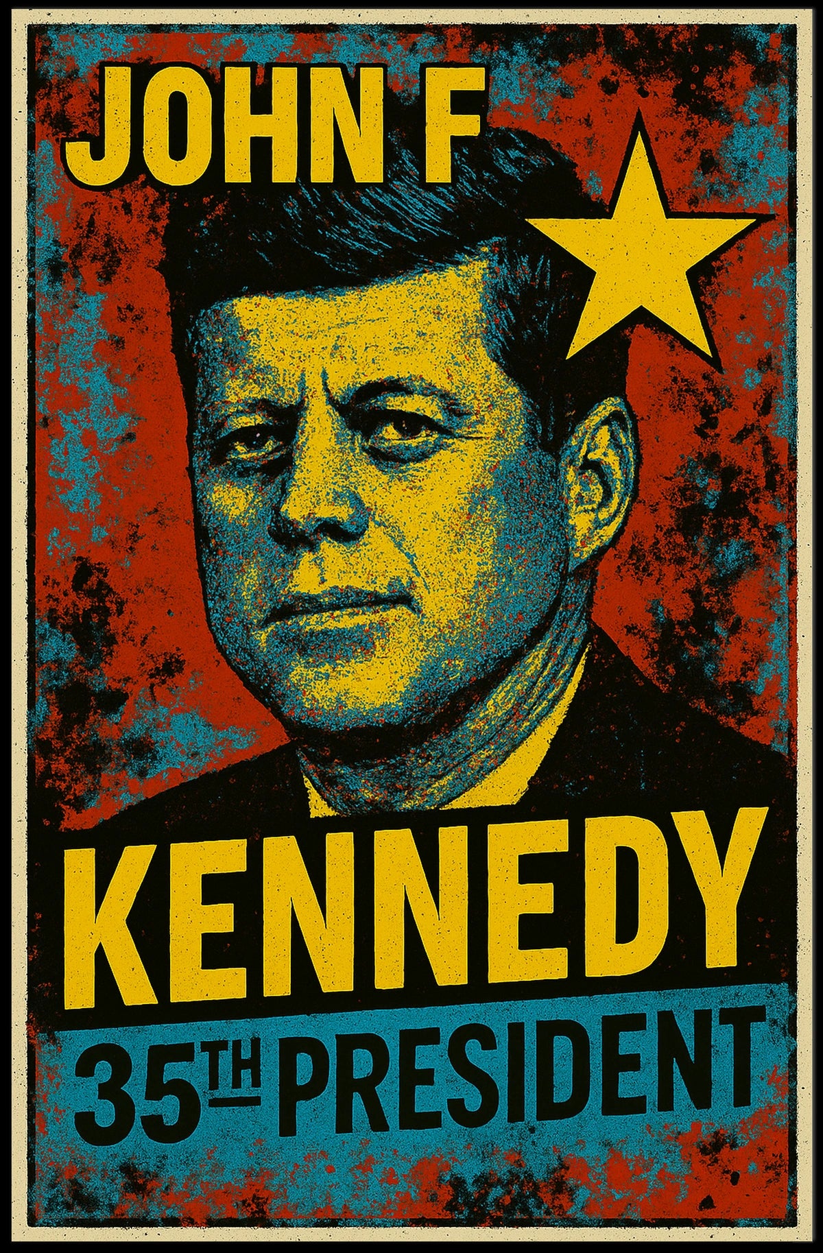 John F. Kennedy 35th President of the United States Graffiti Pop Art Poster