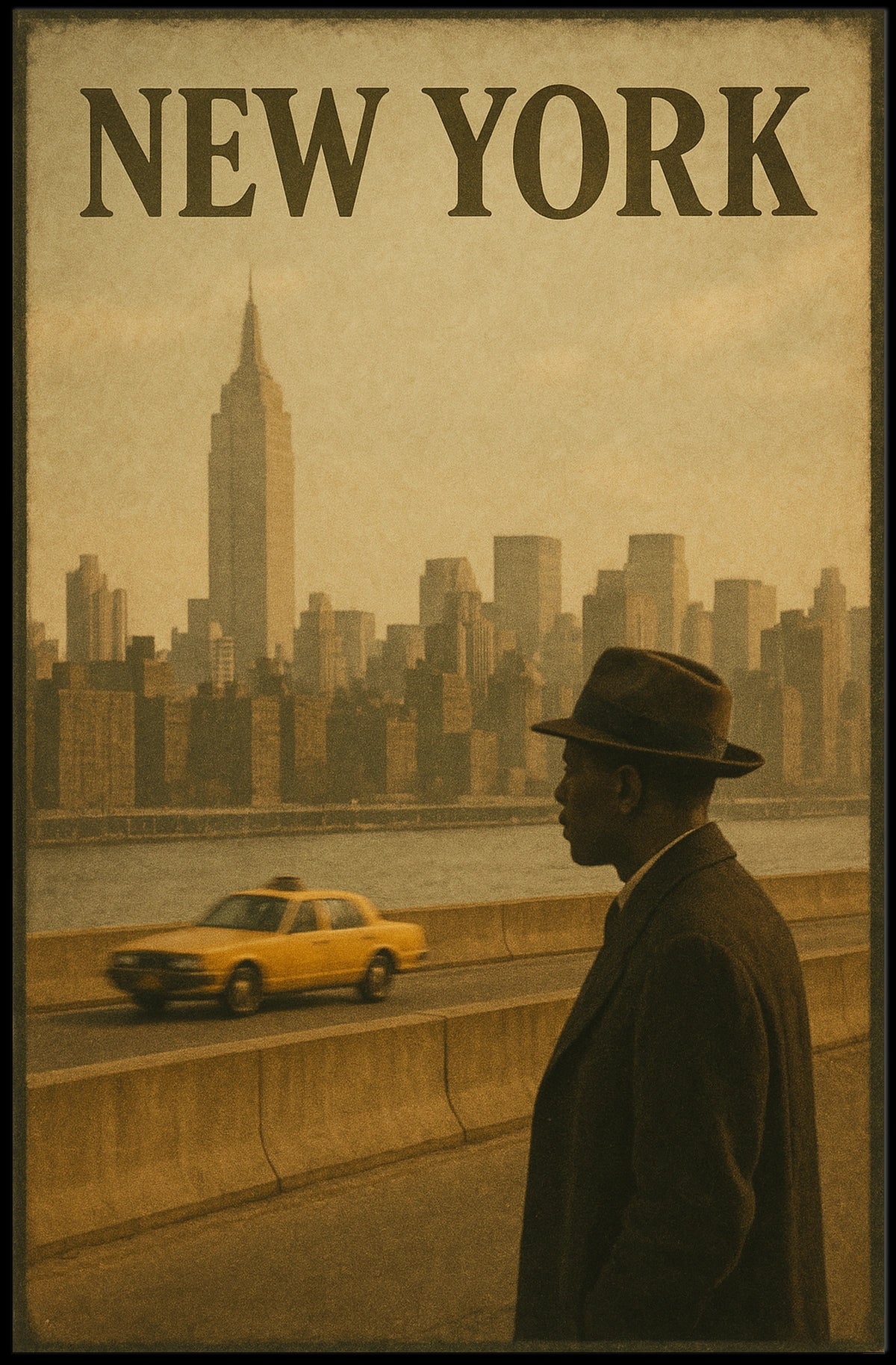 New York City Vibes Urban Nightlife Cityscape Art Modern Decor Dreamers Wanderers Travel Lovers Bold Bright Poster