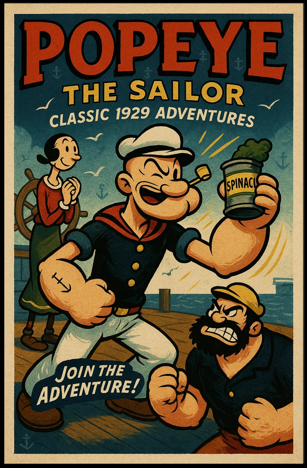 Popeye the Sailor Classic 1929 Adventures Poster