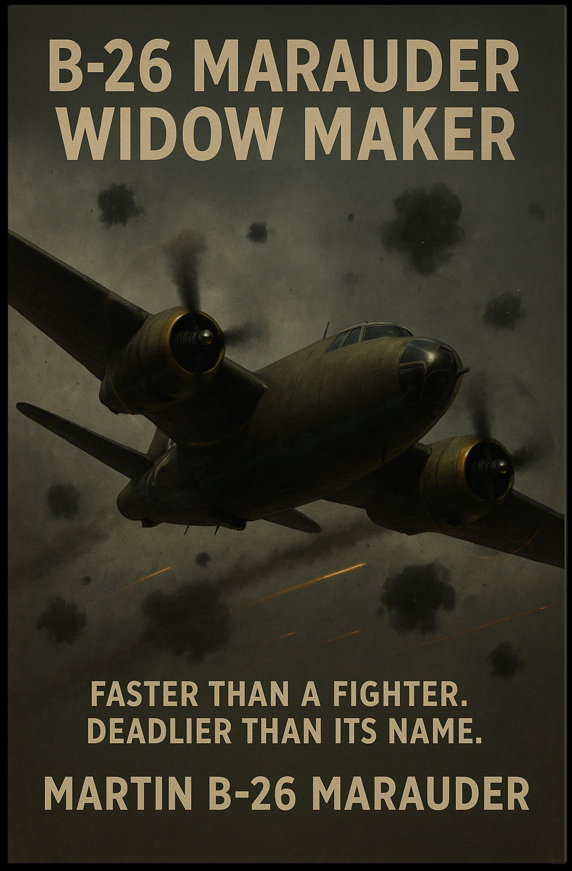 B-26 Marauder WWII Aircraft Tribute WWII Poster