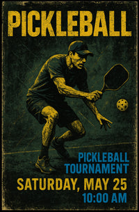 Pickleball Tournament Energy Sports Poster PosterGoat