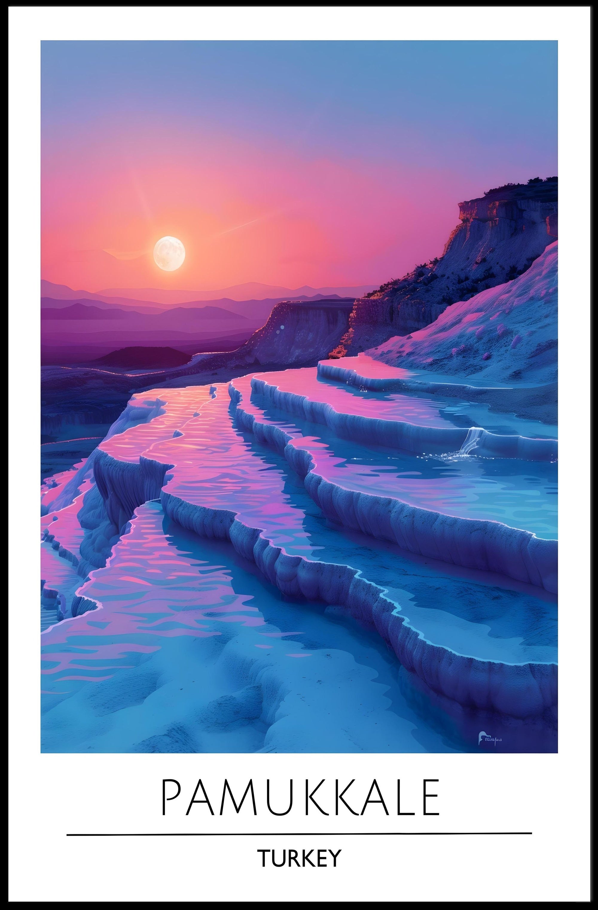 Pamukkale Sunset Travel Poster