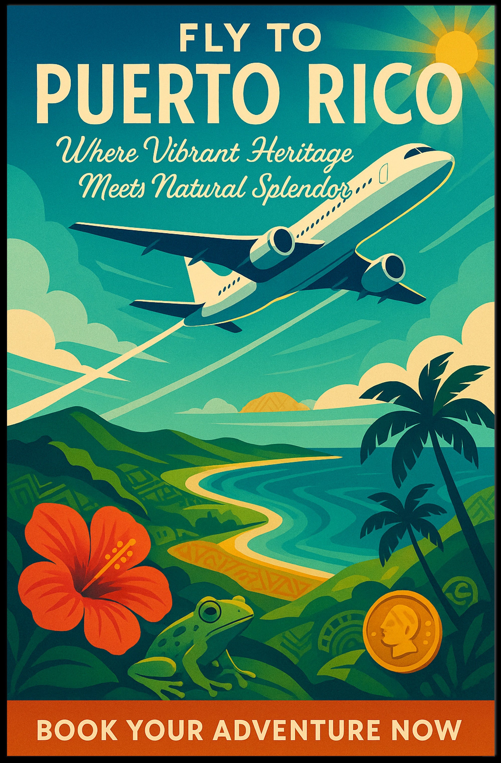 Fly to Puerto Rico Poster PosterGoat