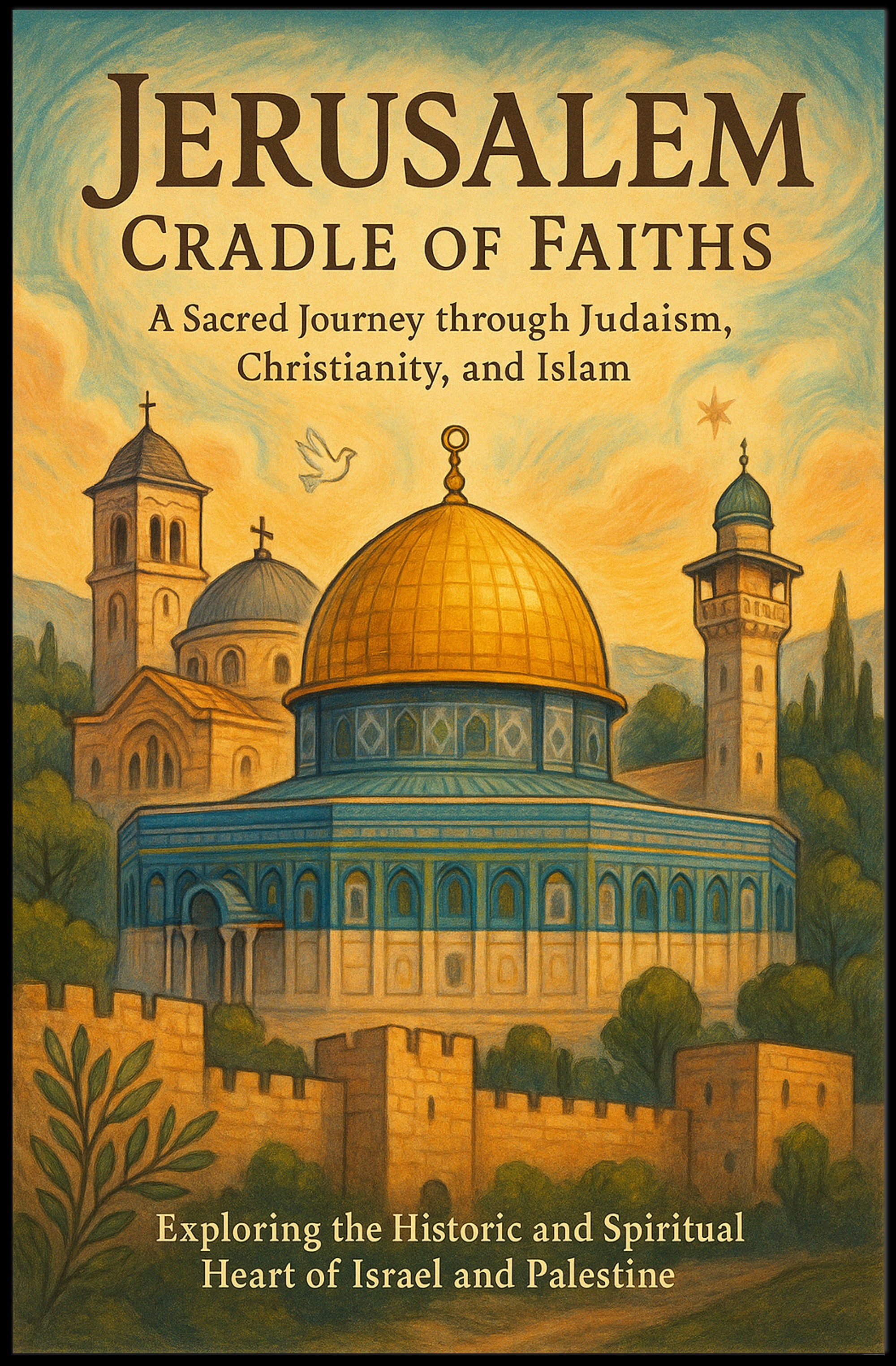 Jerusalem Harmony Spirituality Illustrated Cultural or Heritage Poster