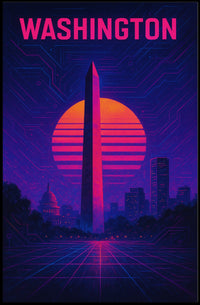 Washington Monument Futuristic Wanderlust Decor Poster