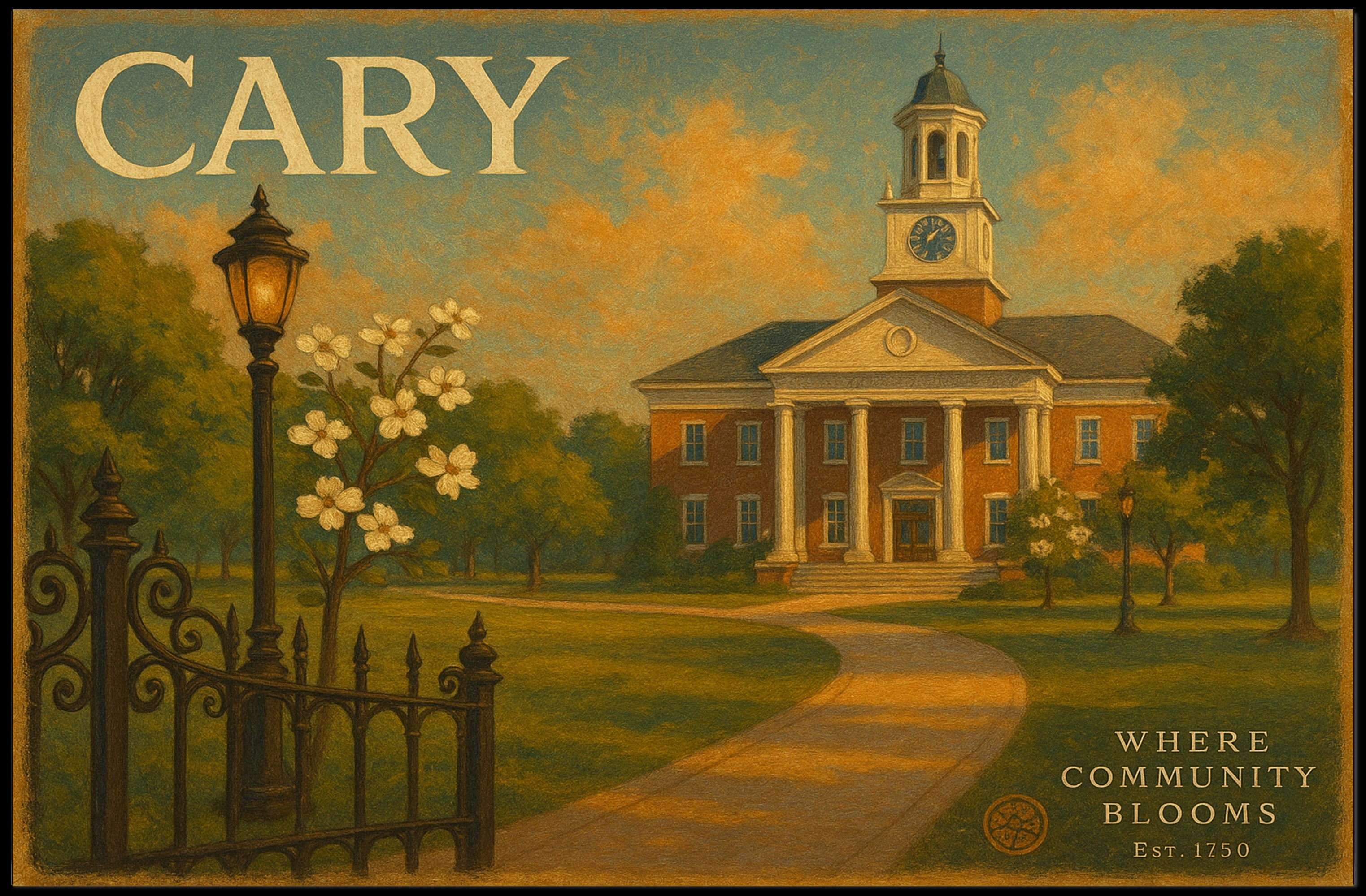 Cary Community Travel Poster Art Print