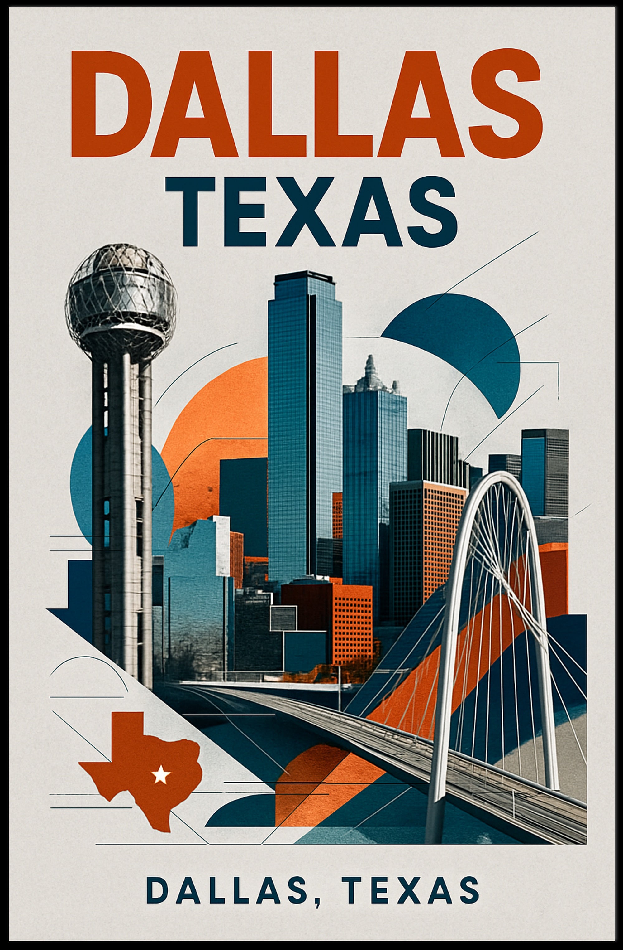 Dallas, Texas A Modern Skyline Poster