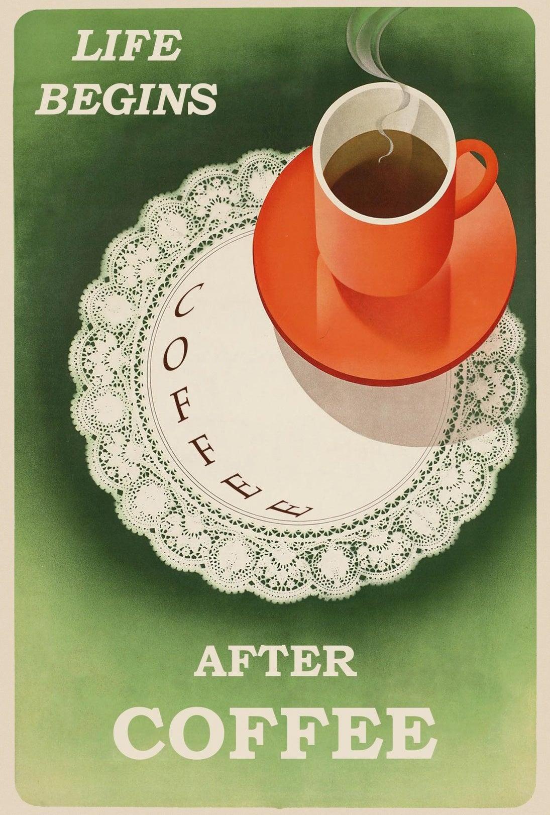 Retro Coffee Enthusiast Poster - Abstract, Artistic, or Pop Culture Poster