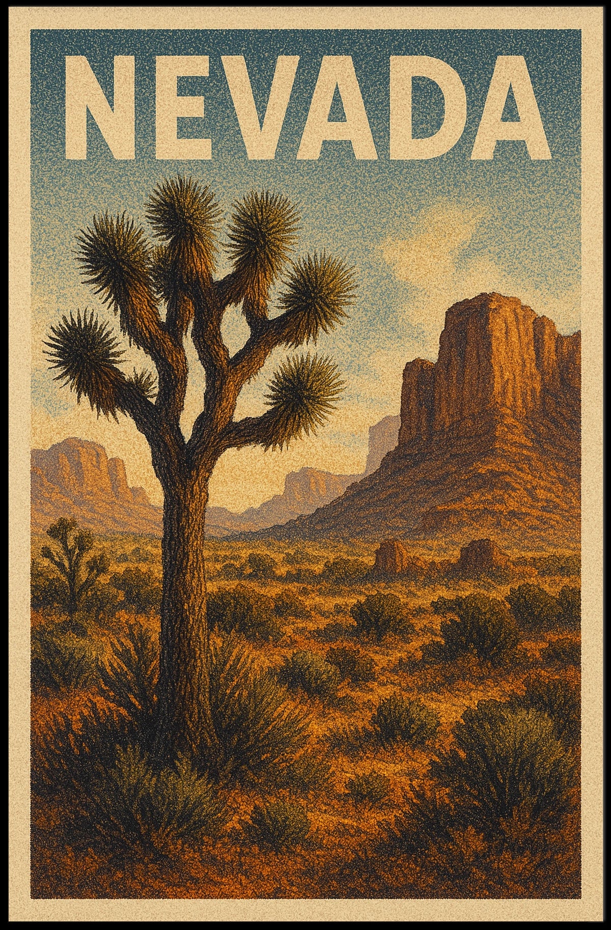 Nevada Desert Landscape Poster