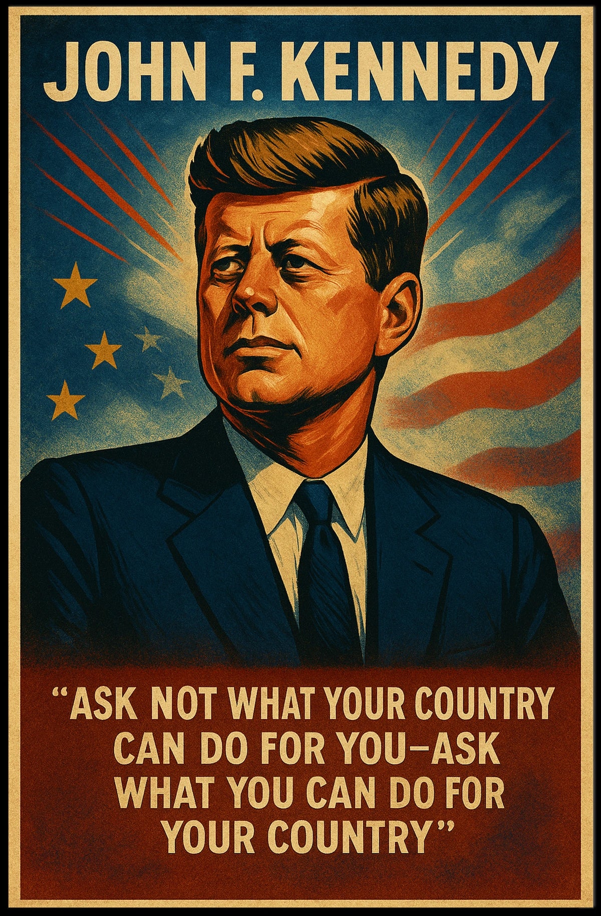 American History Icon Patriotic Vintage Poster Print