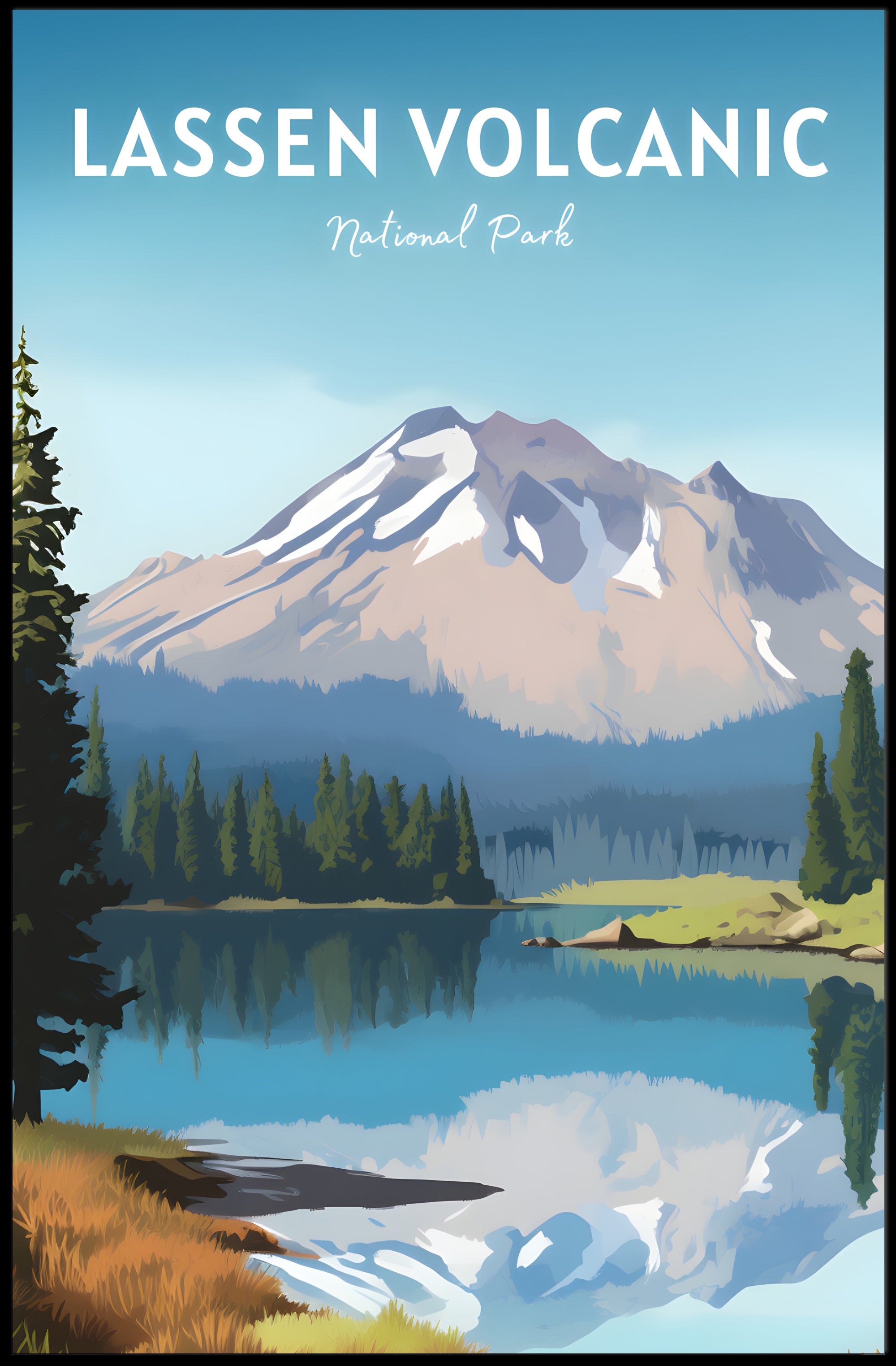 Lassen Volcanic National Park Reflection Poster