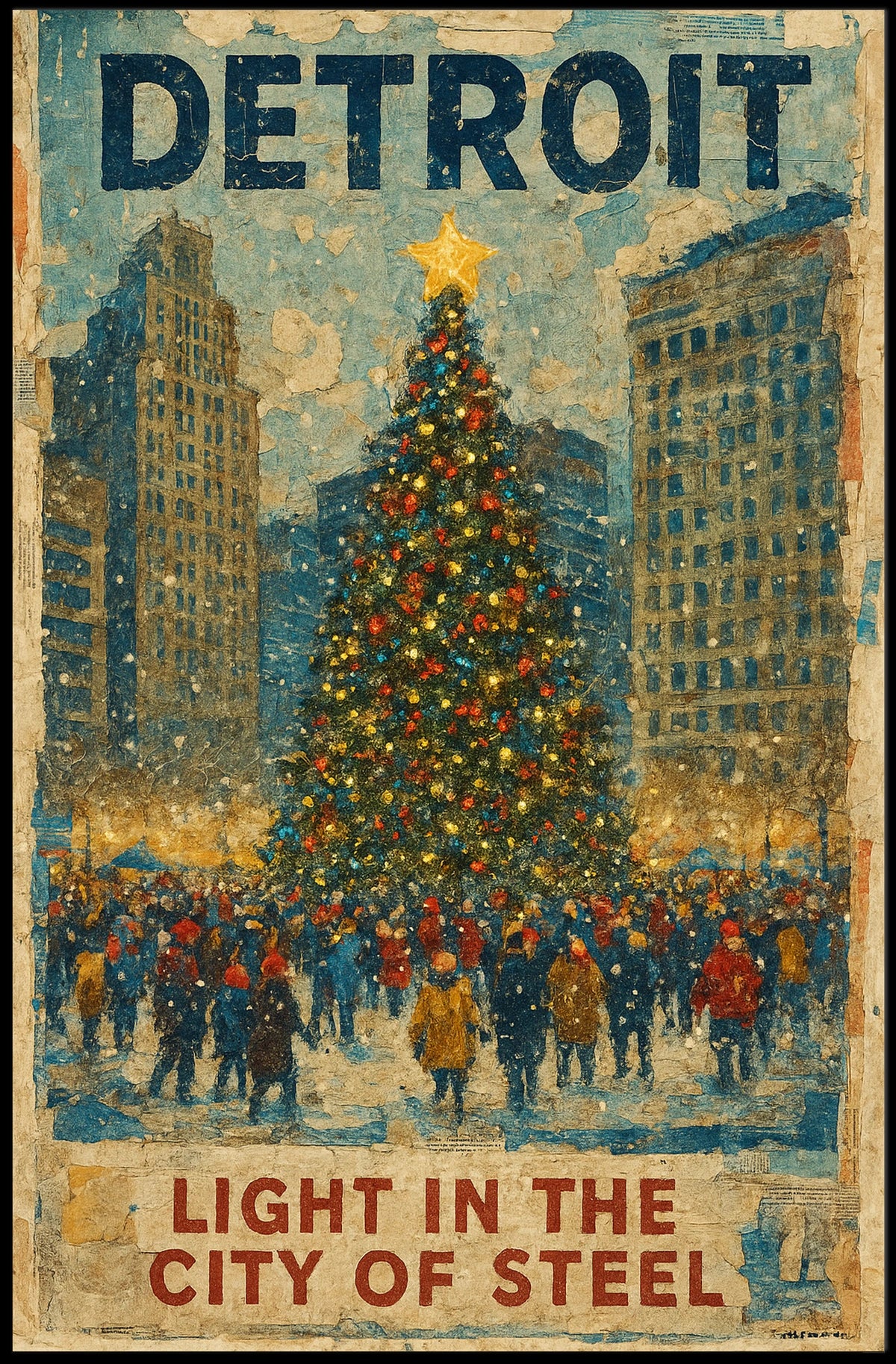 Detroit Light In The City Of Steel Poster