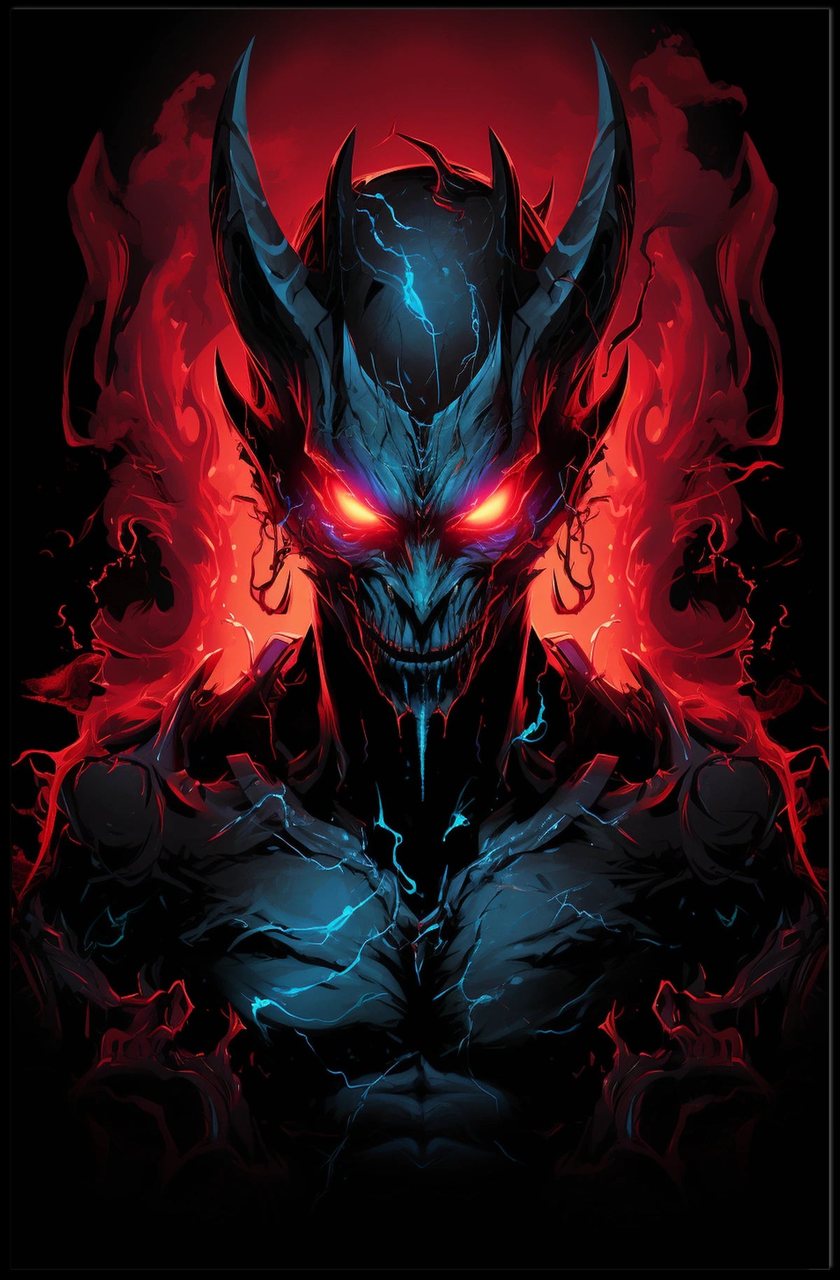 Demonic Chaos: Dark Fantasy Art Poster Print