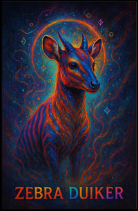 Zebra Duiker Mystical Wildlife Art Poster