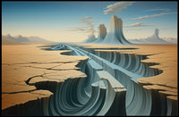 Surreal Desert Canyon Artistic Poster