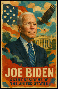 Joe Biden 46th President of the United States Layered Digital Collage Poster