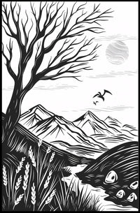 Modern Minimalist "N" Design Art Poster