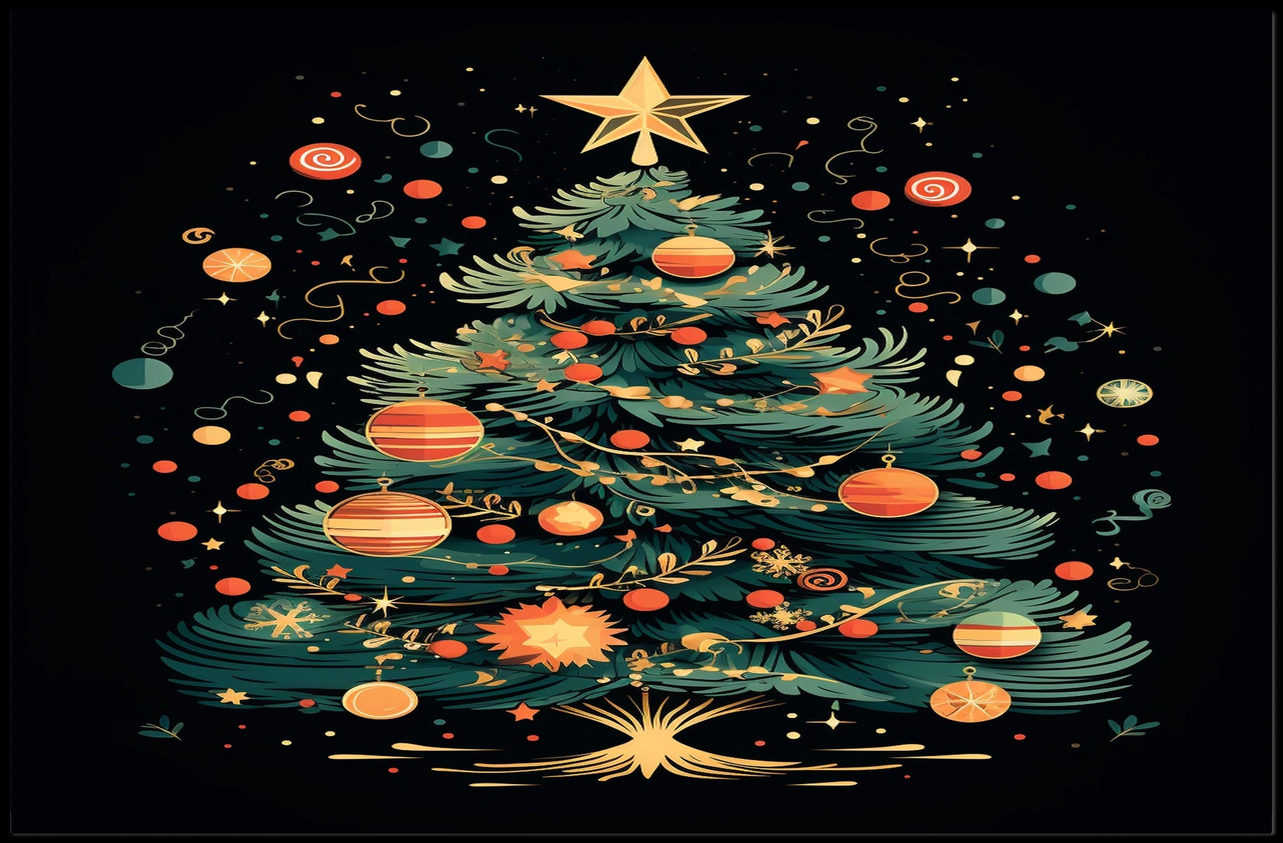 Festive Christmas Tree Poster