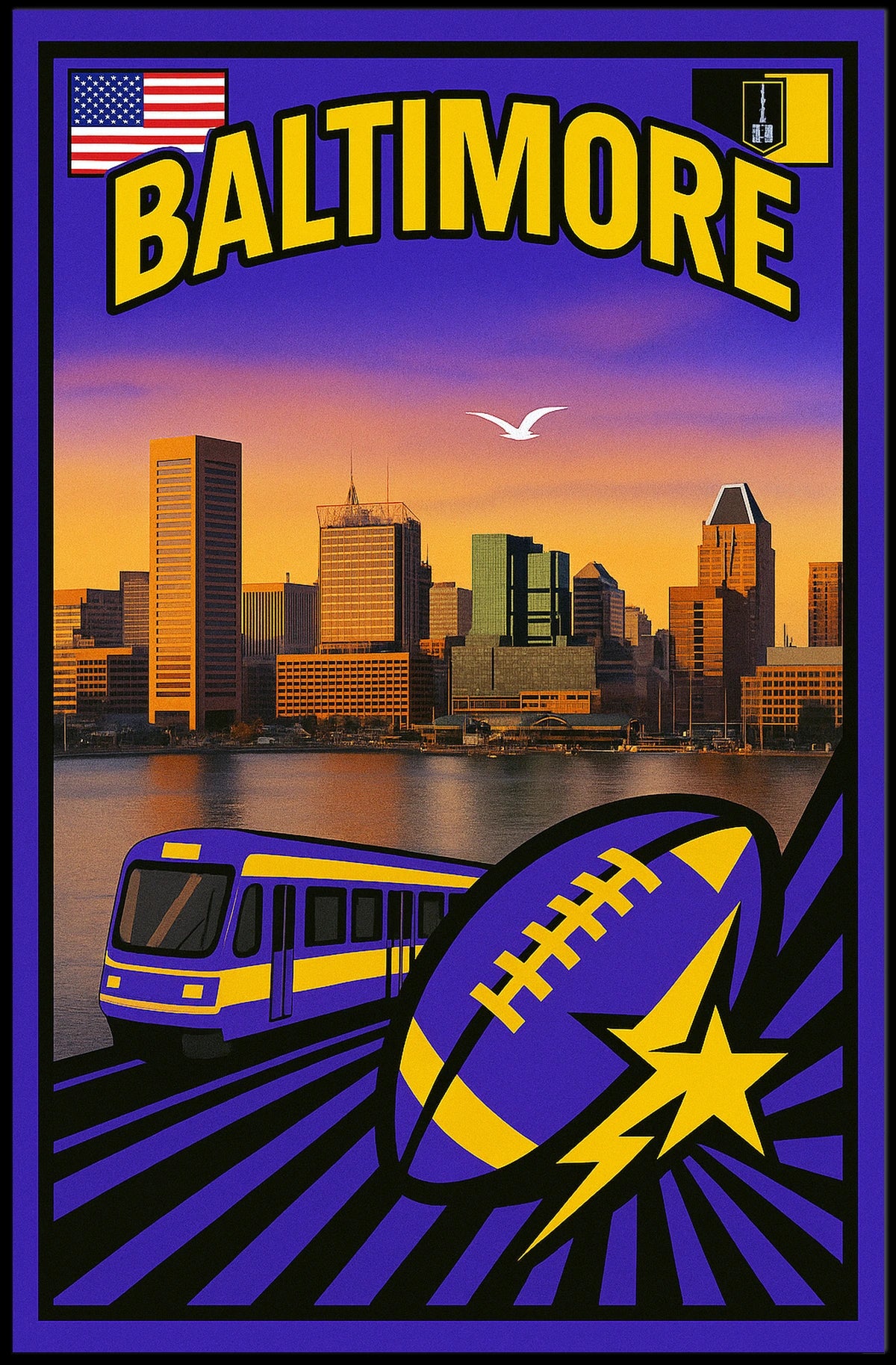 Baltimore Cityscape Poster
