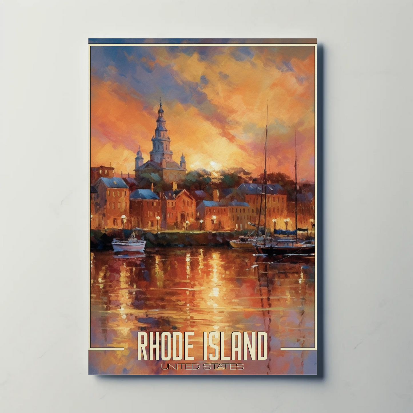 Vintage Poster - Rhode Island Harbor United States
