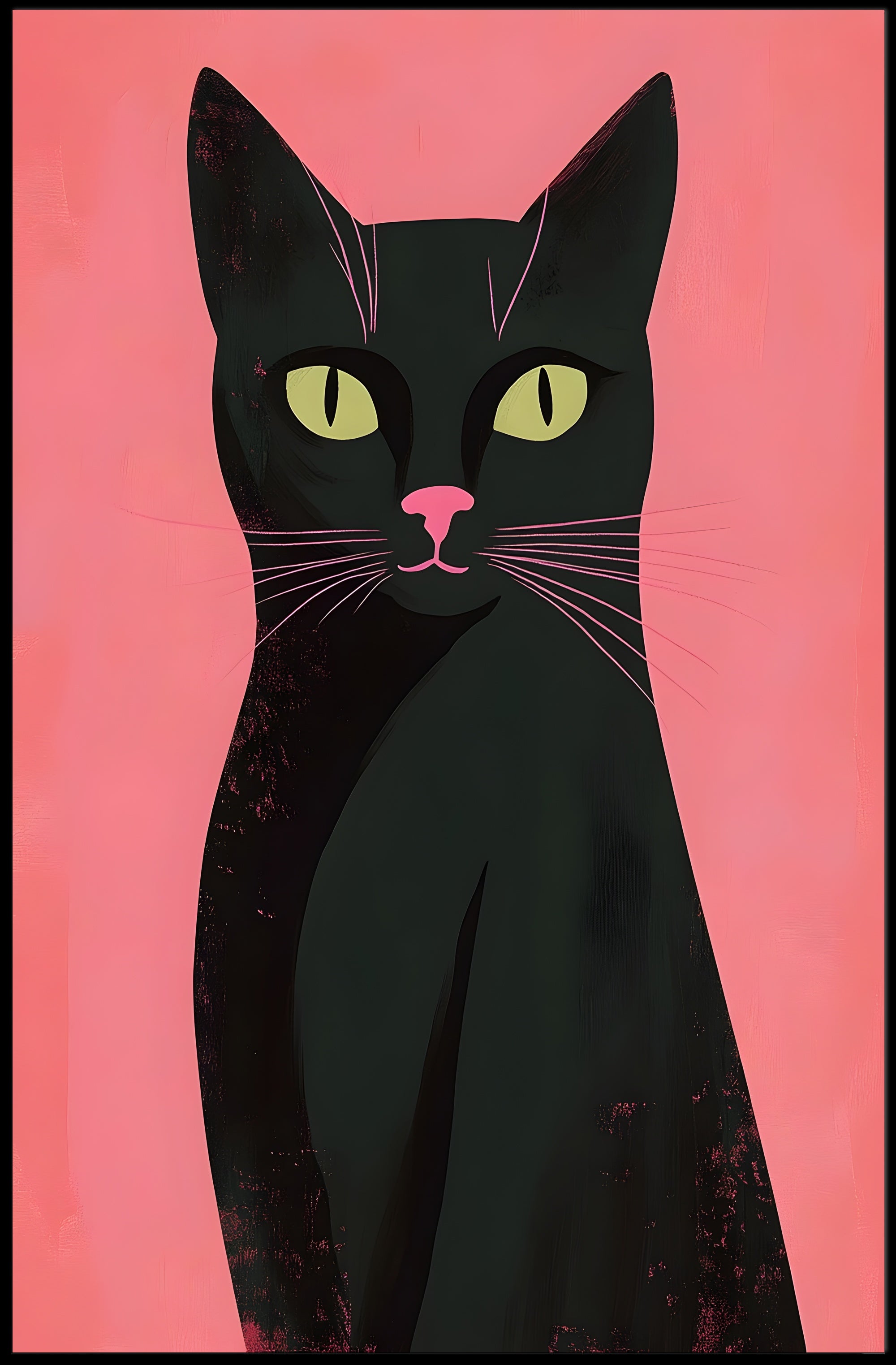 Black Cat Poster Mysterious Modern Wall Art