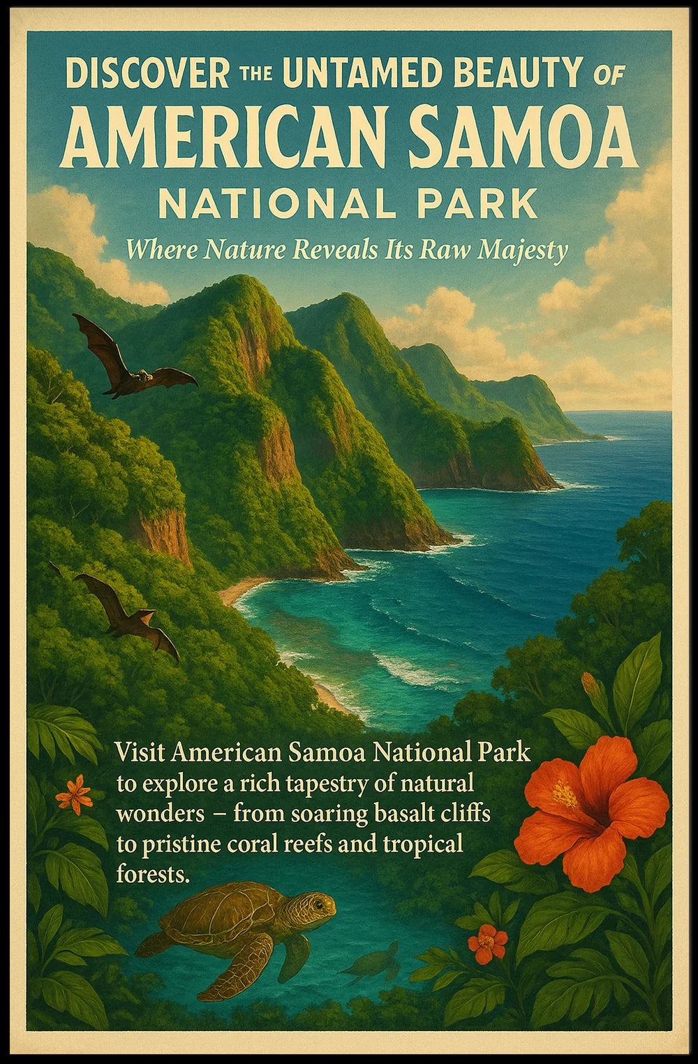 Discover Untamed Beauty American Samoa National Park Poster