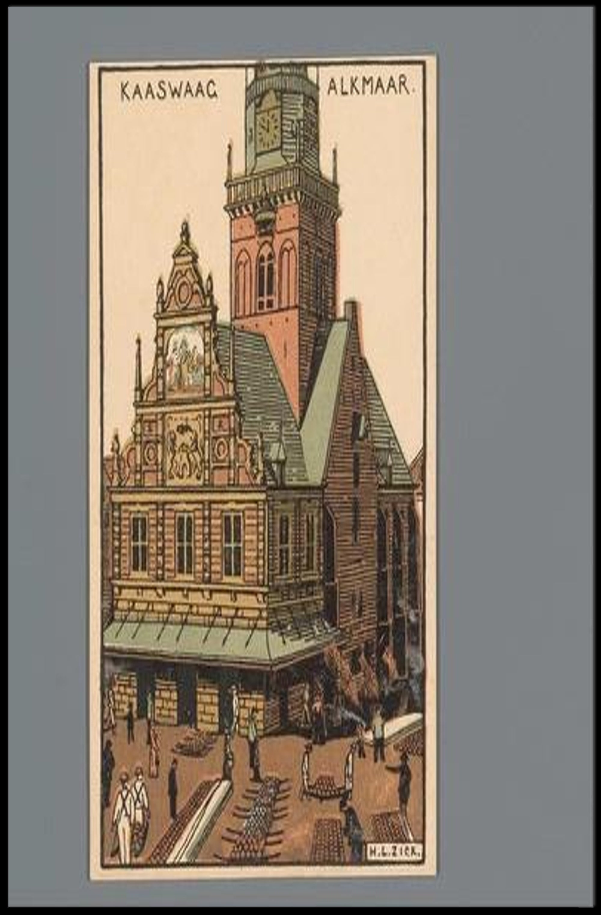 Kaaswaag in Alkmaar Illustration Poster PosterGoat