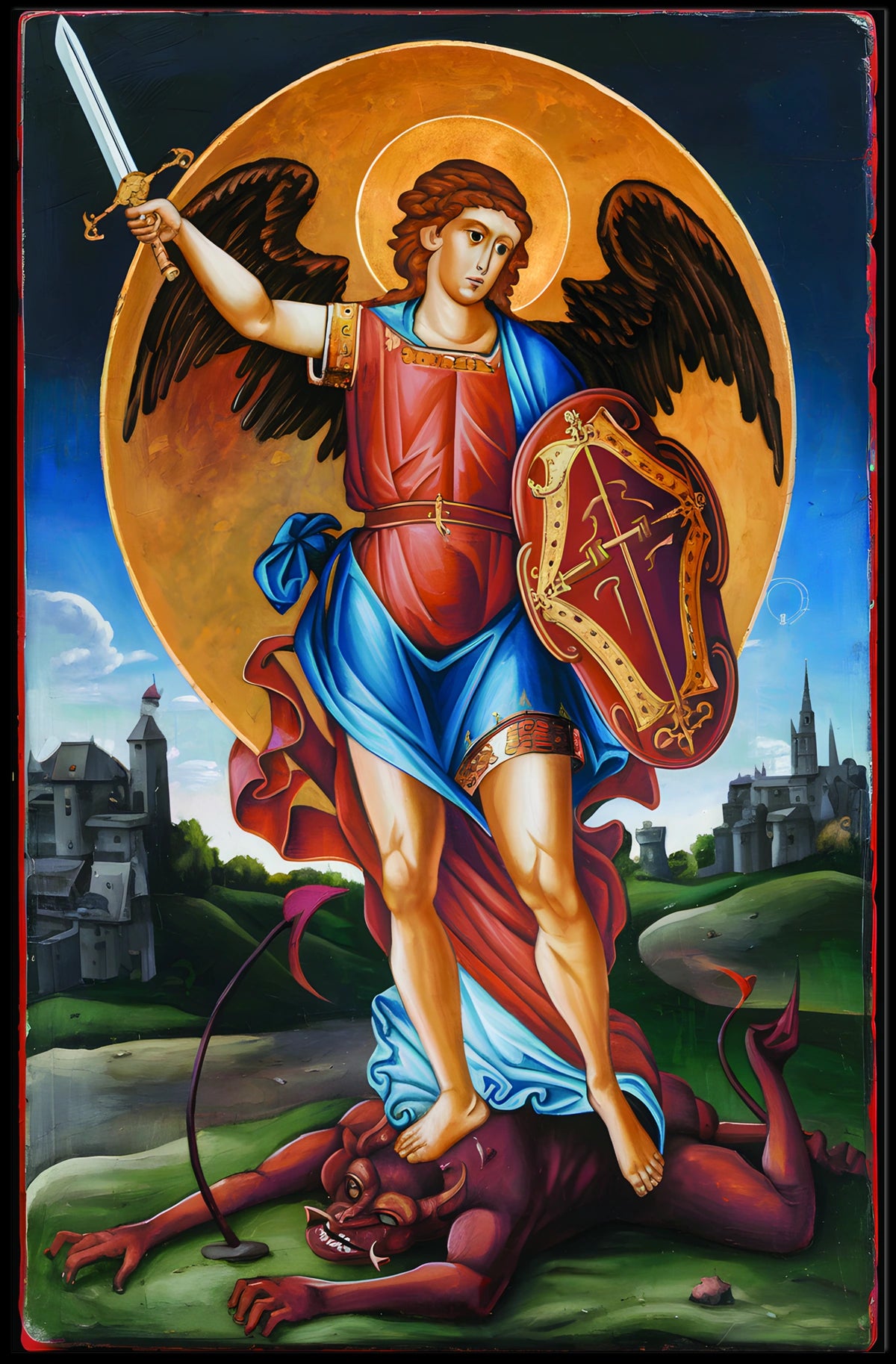 Archangel Michael Defeating the Devil Poster