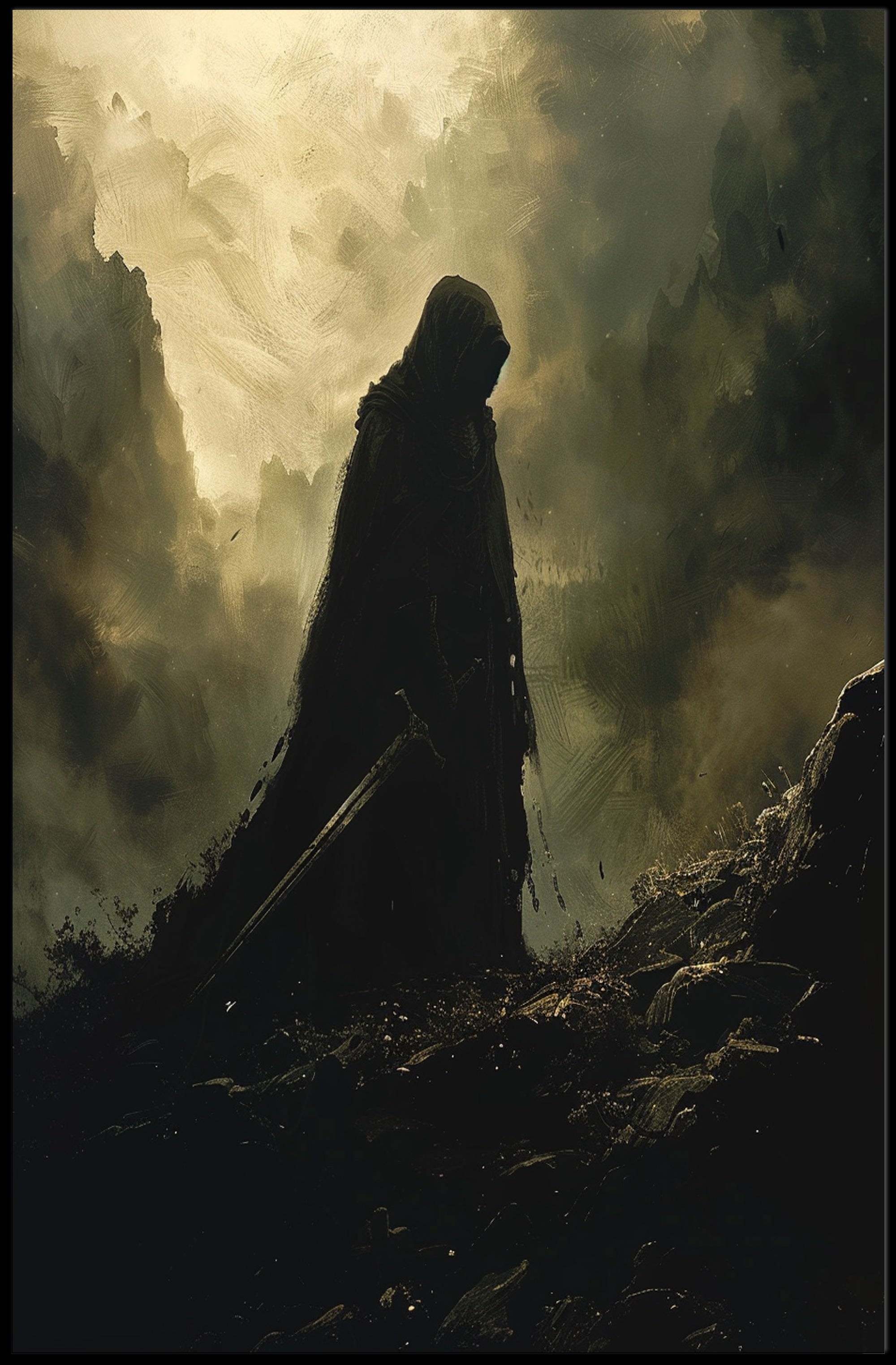 The Shadowed Wanderer Art Print Poster for Home Decor Lovers PosterGoat