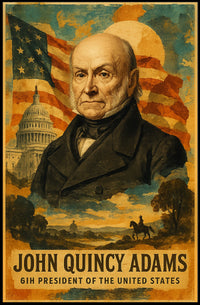 John Quincy Adams 6th President of the United States Layered Digital Collage Poster