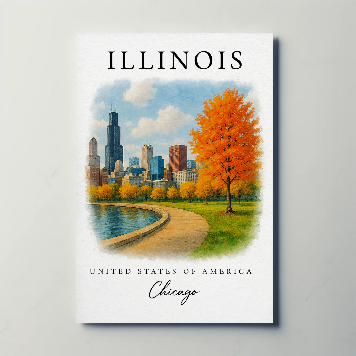 Illinois, Chicago Signature Series Vintage Travel Poster