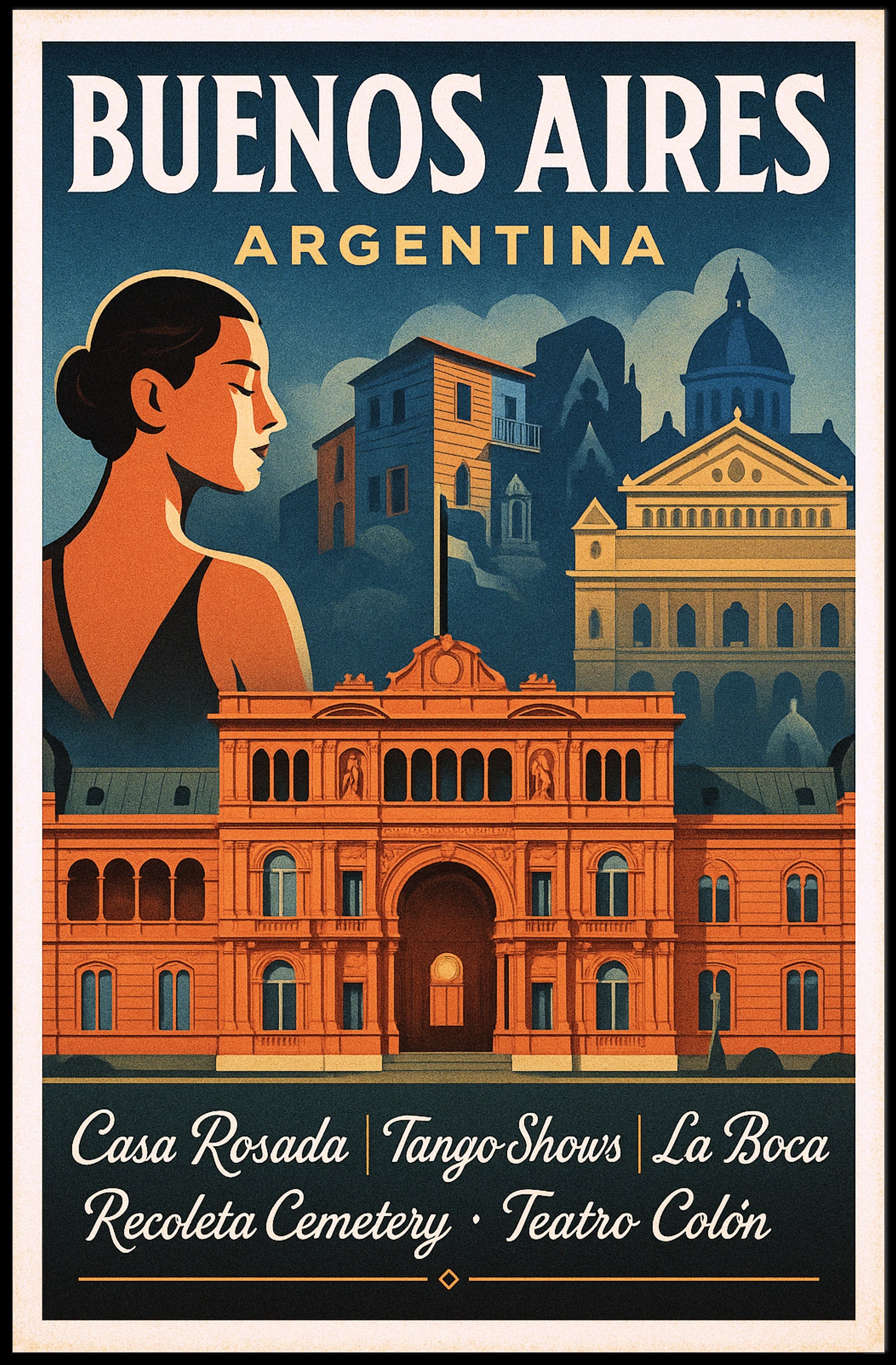 Buenos Aires Argentina Travel Poster