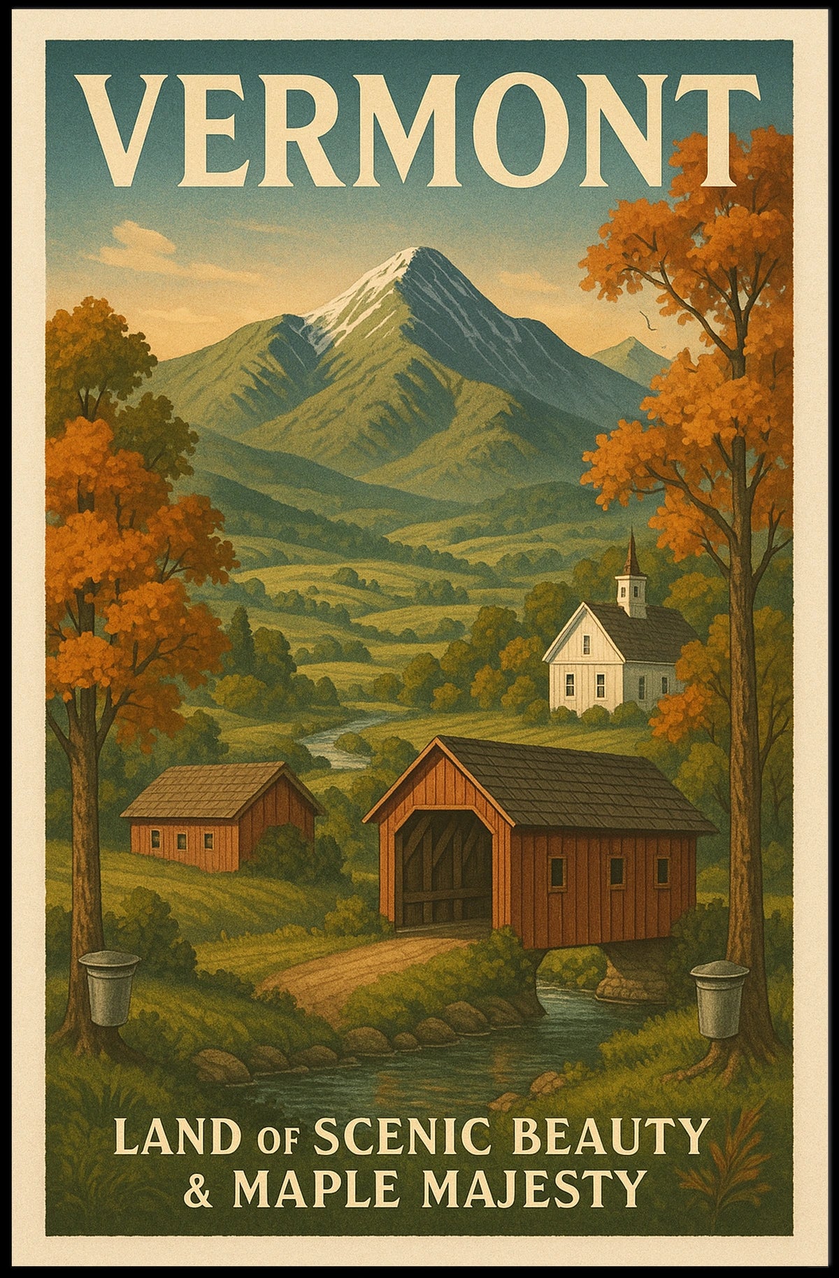Vermont Land of Scenic Beauty Poster