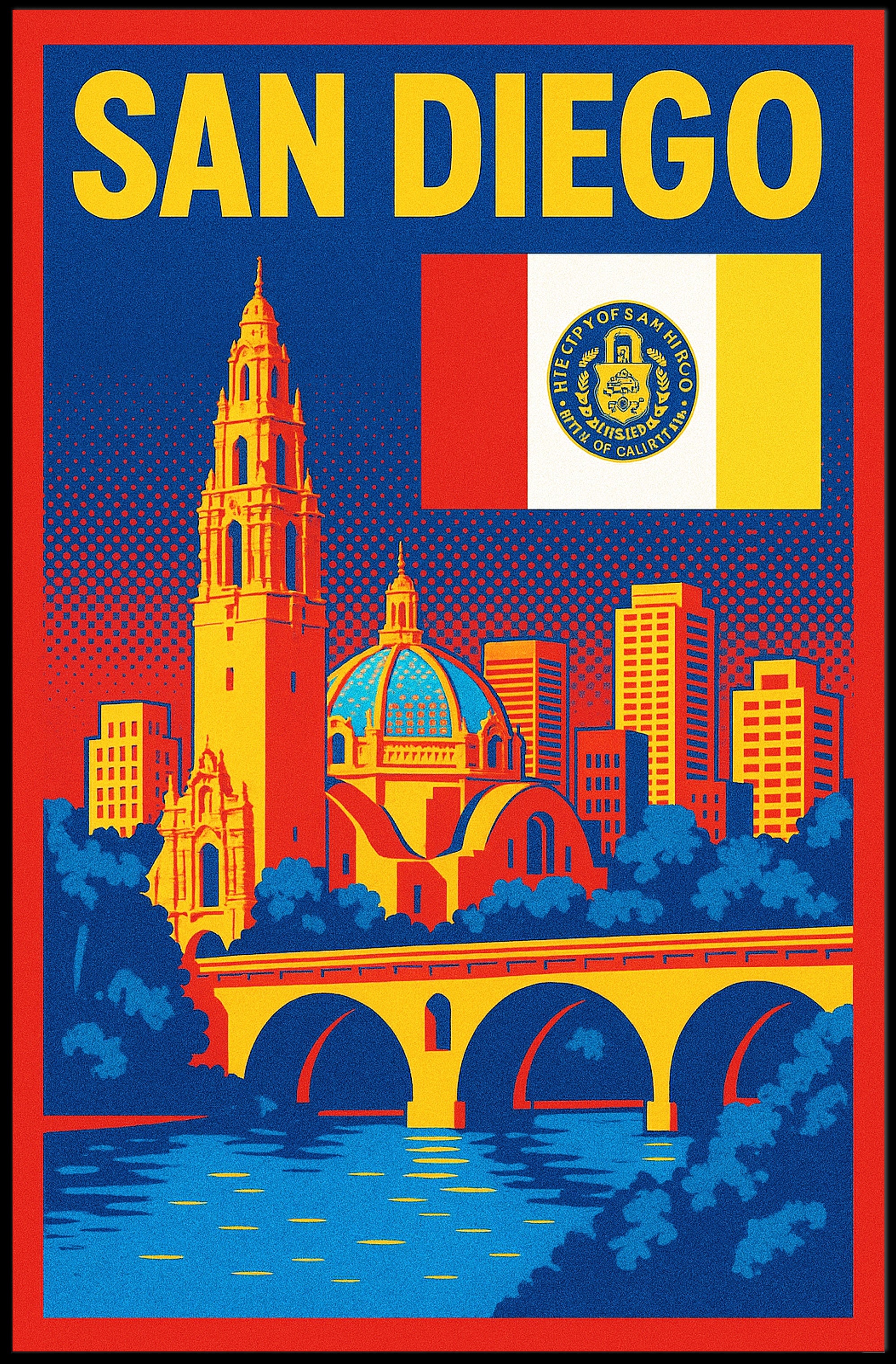 San Diego A Vibrant Cityscape Poster PosterGoat