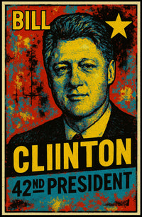 Bill Clinton 42nd President of the United States Graffiti Pop Art Poster