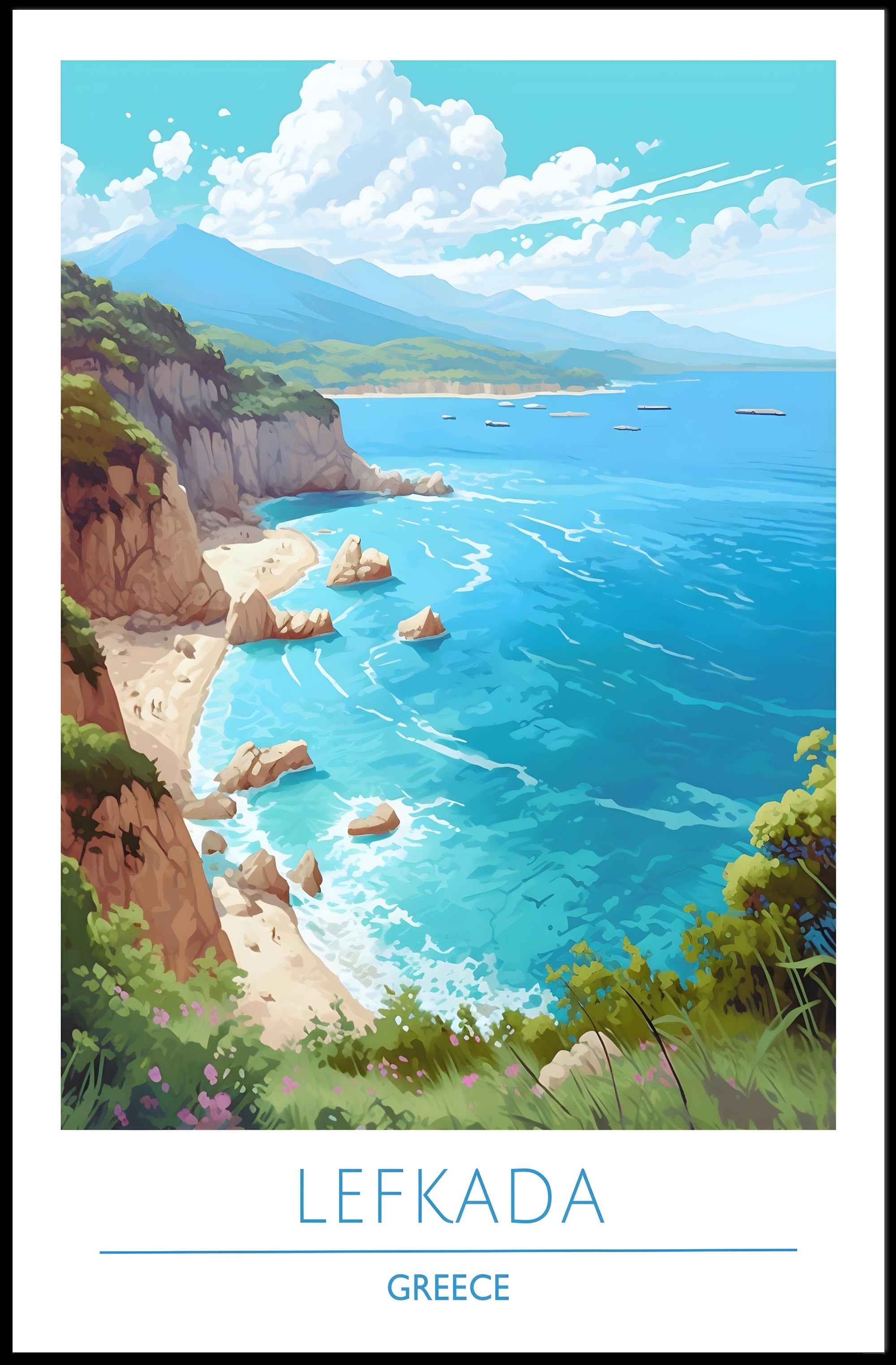 Coastal Beauty of Lefkada Poster