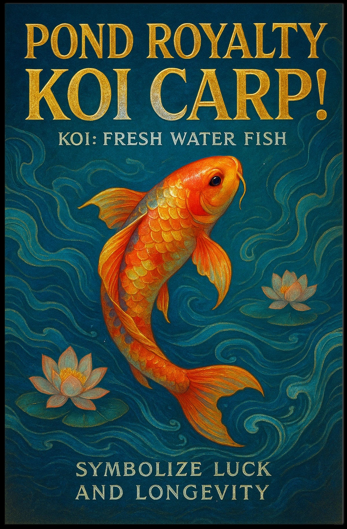 Pond Royalty Koi Carp Poster