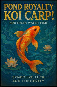 Pond Royalty Koi Carp Poster