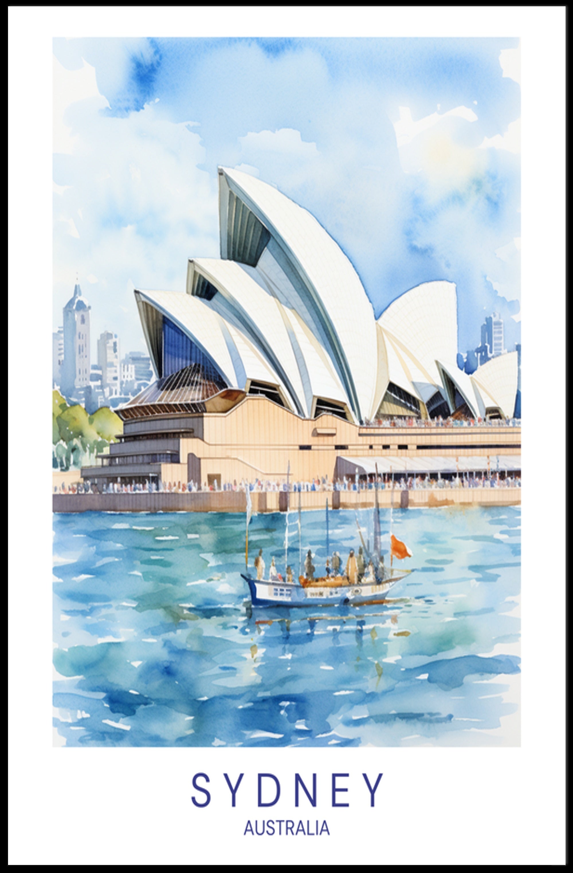 Sydney Opera House Illustration Poster PosterGoat