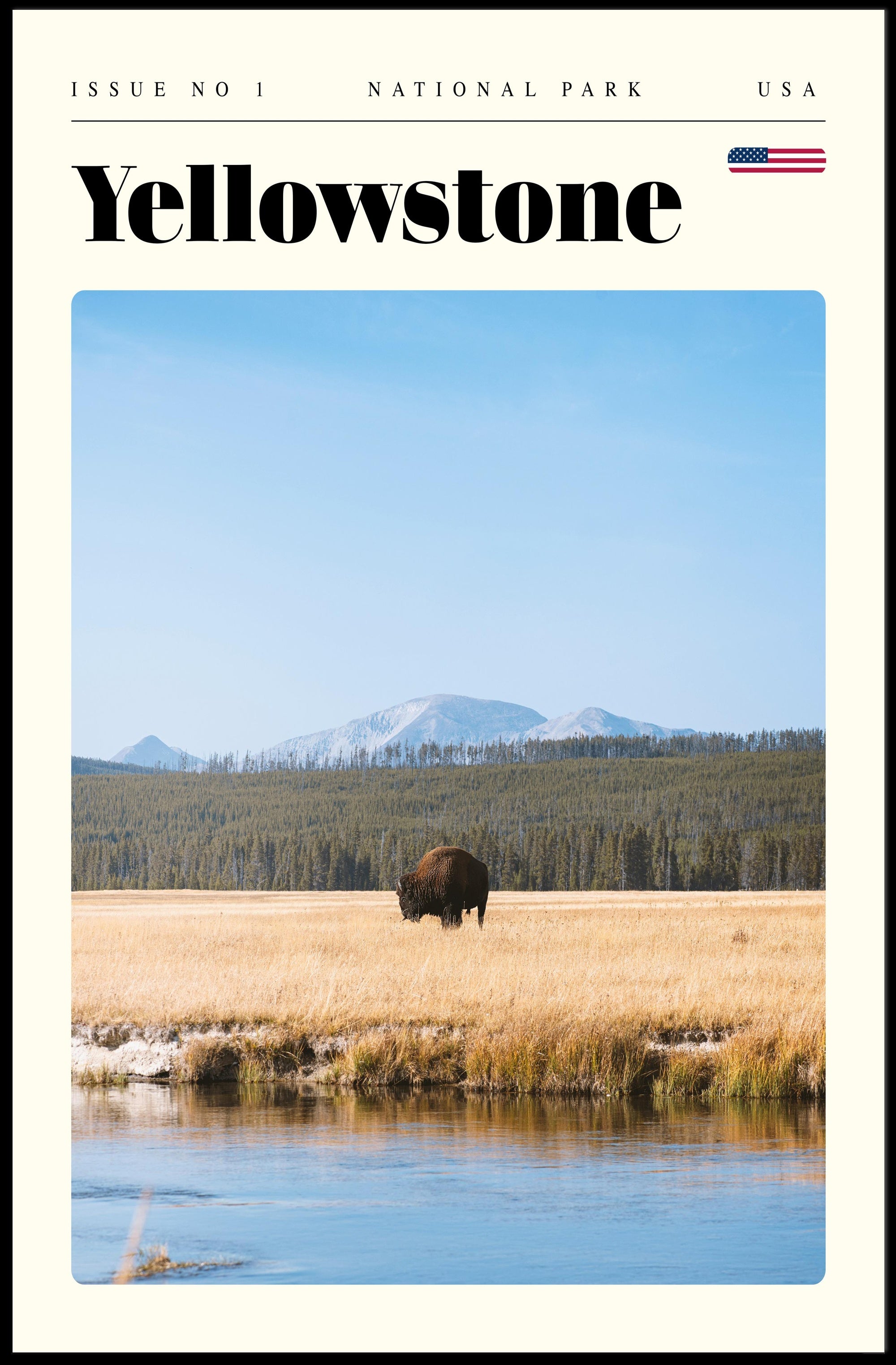 Yellowstone National Park Poster Vintage Travel Print