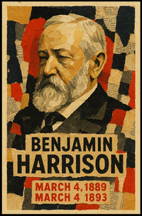 Benjamin Harrison 23rd President of the United States Layered paper Collage Poster