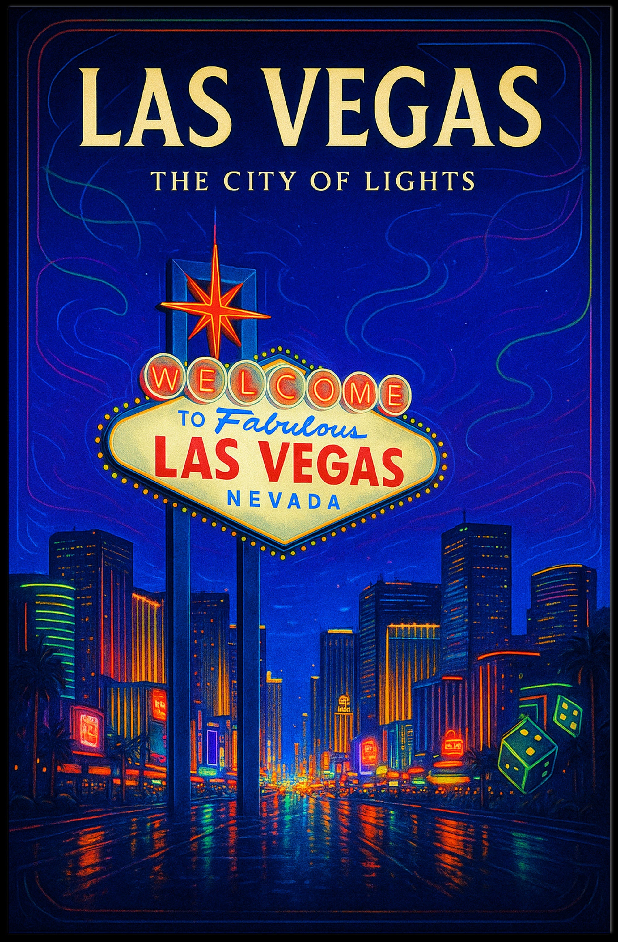 Las Vegas The City of Lights Poster