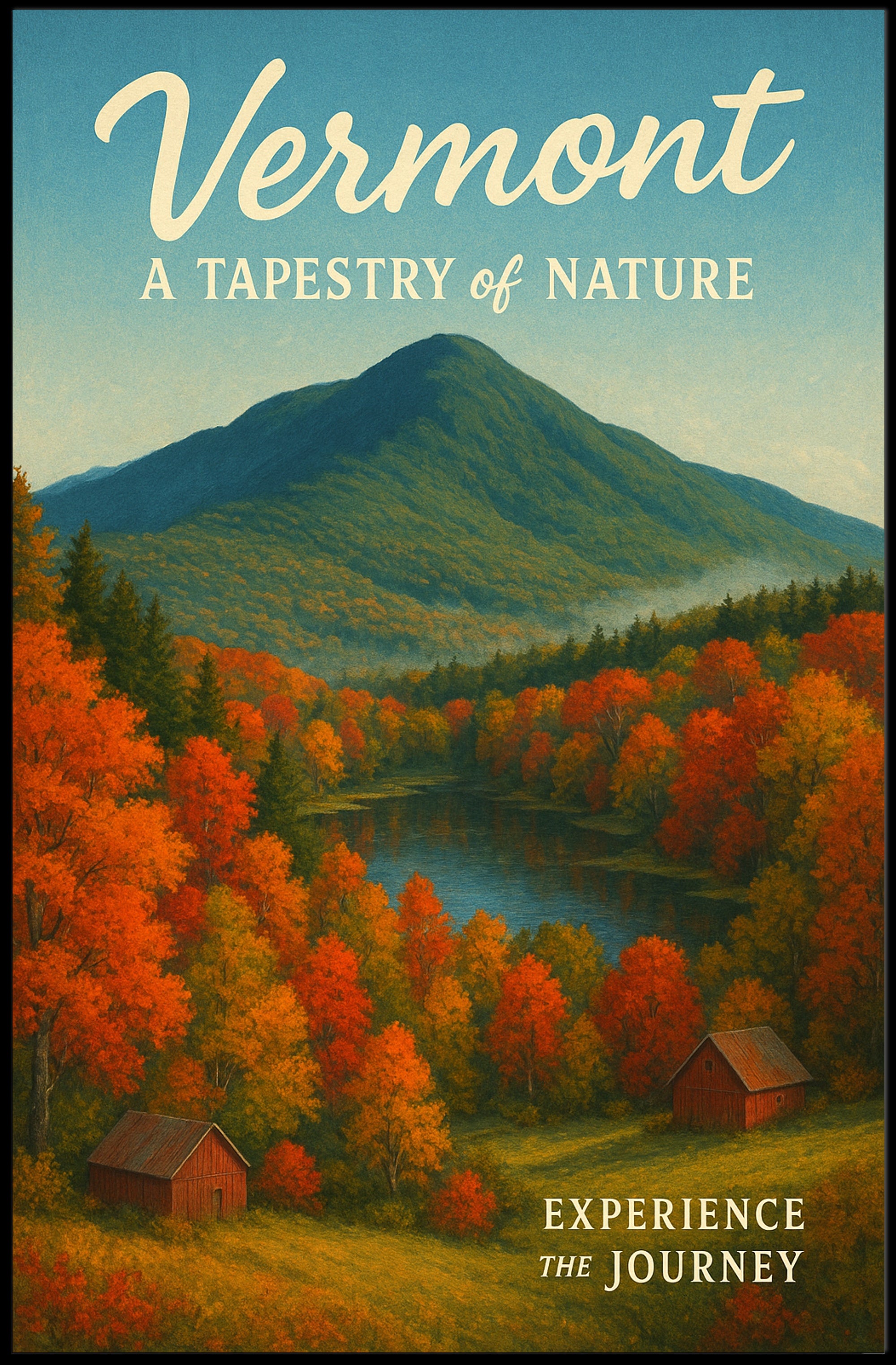 Vermont Nature Tapestry Poster Wall Art Print