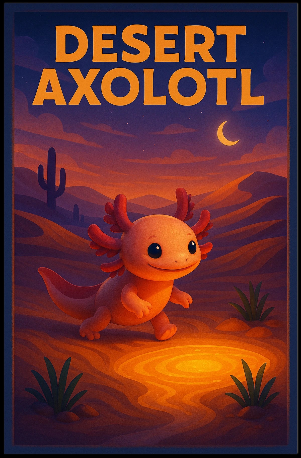 Desert Axolotl Poster