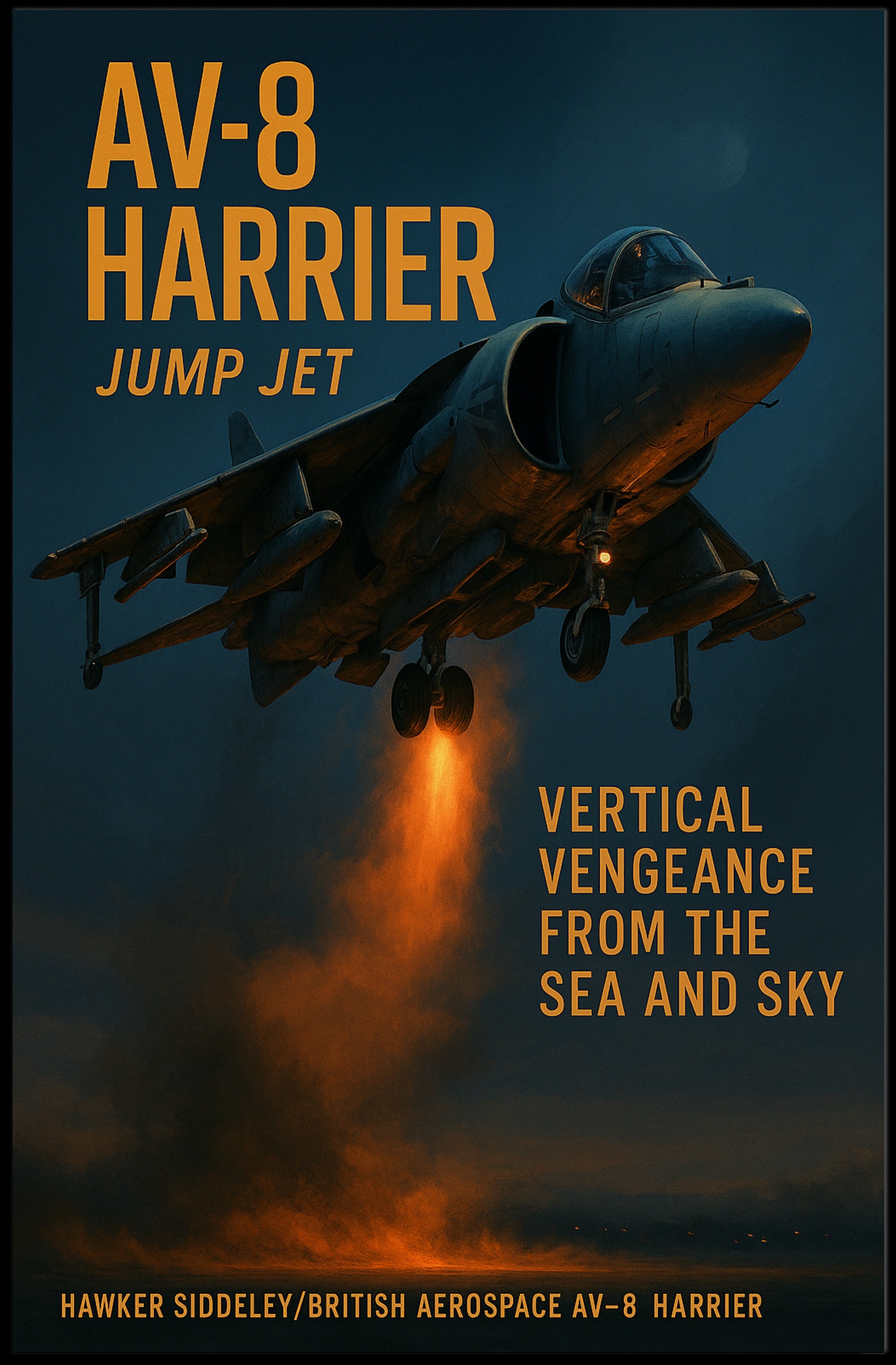 Harrier Jump Jet Aviation Art Poster