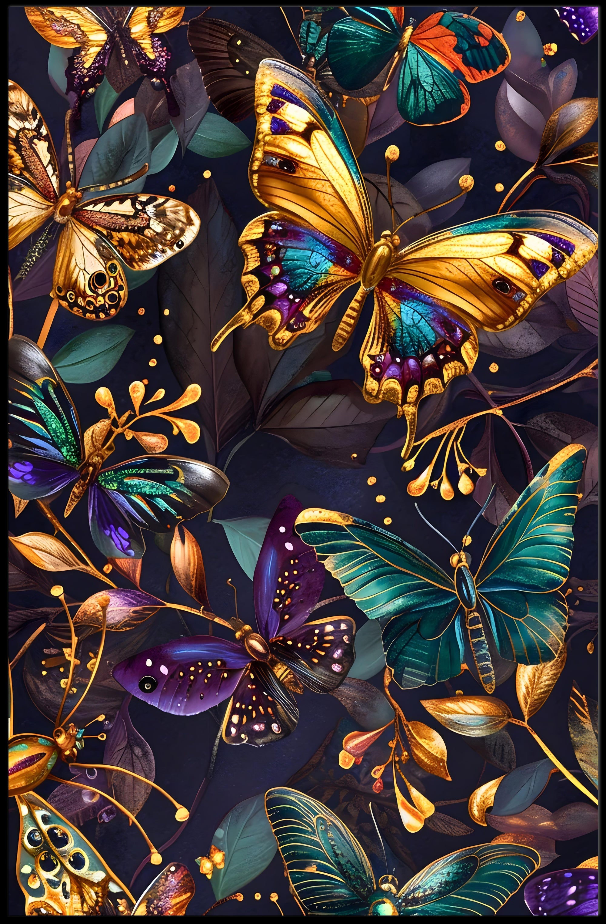 Luxurious Butterfly Elegance: Abstract or Artistic Poster