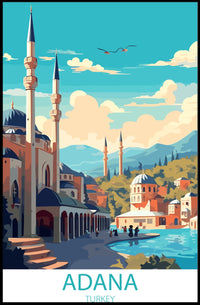 Vibrant Adana Cityscape Poster: A Modern Architectural Scene