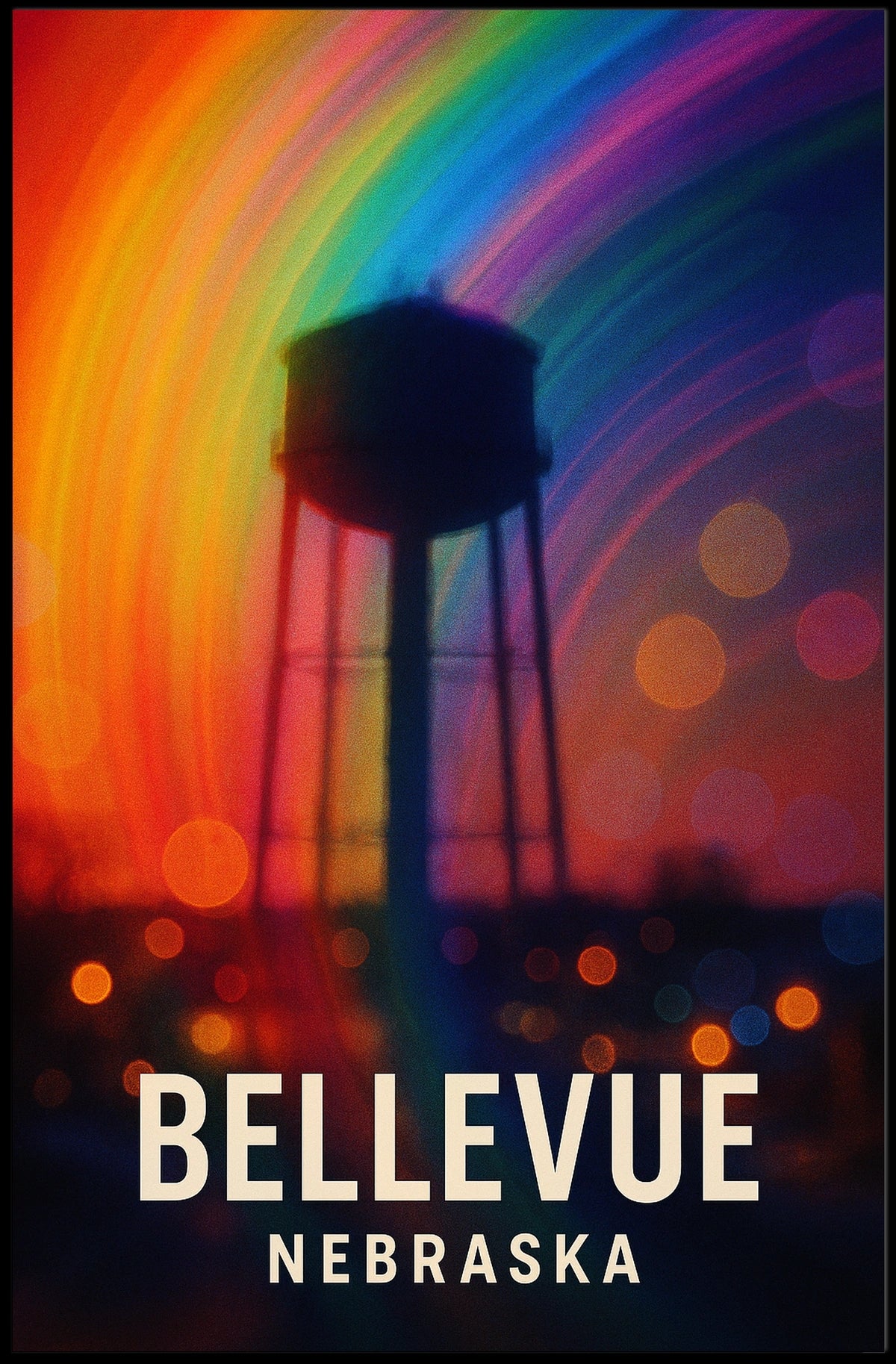 Bellevue Nebraska Scenic Minimalist Realism Poster