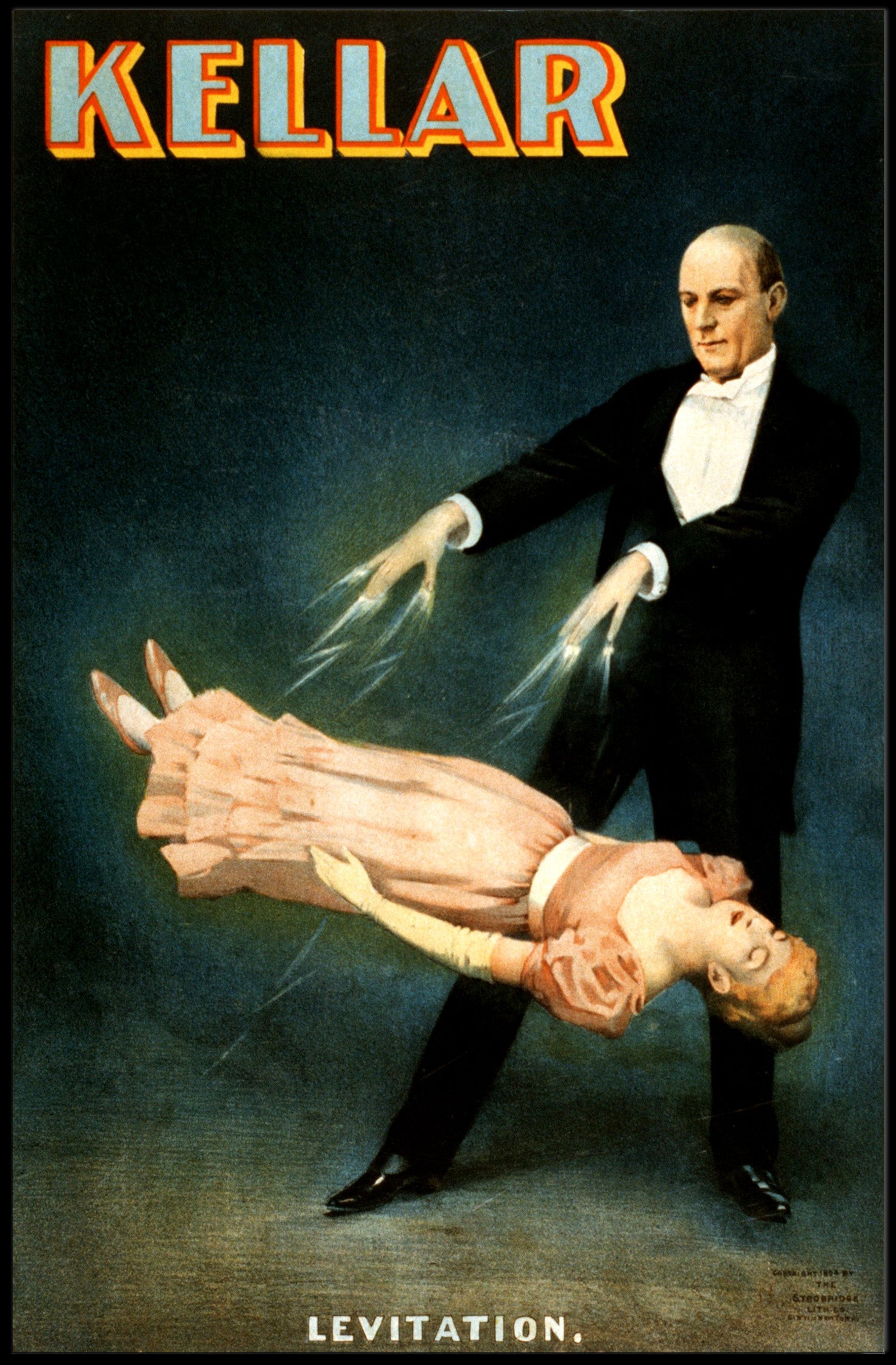 Kellar Classic Levitation Magic Show Vintage Artistic Poster